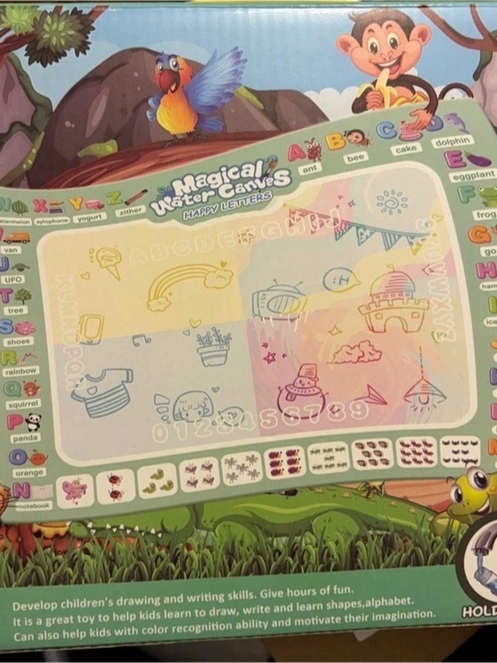 Magical Water Canvas Happy Letters Educational Writing Board Toy